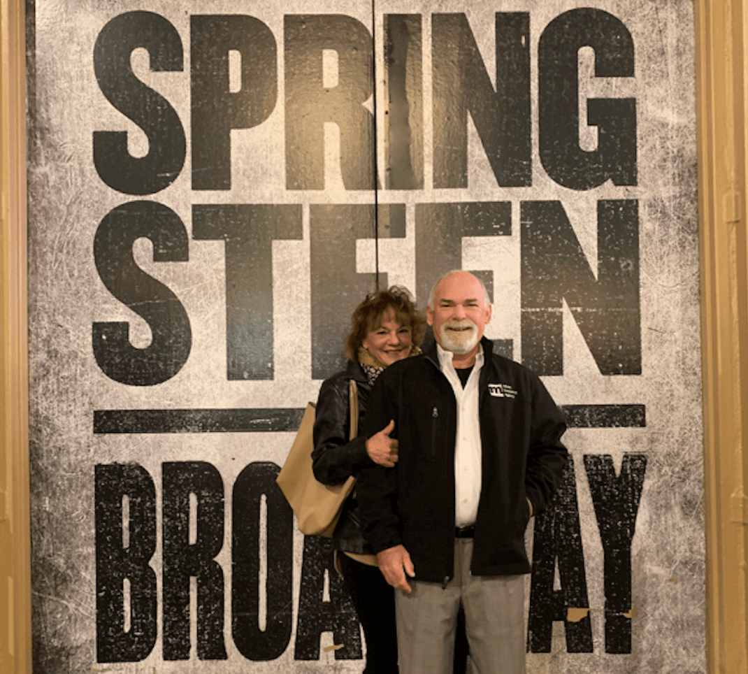 bob conner and guest attending springsteen on broadway